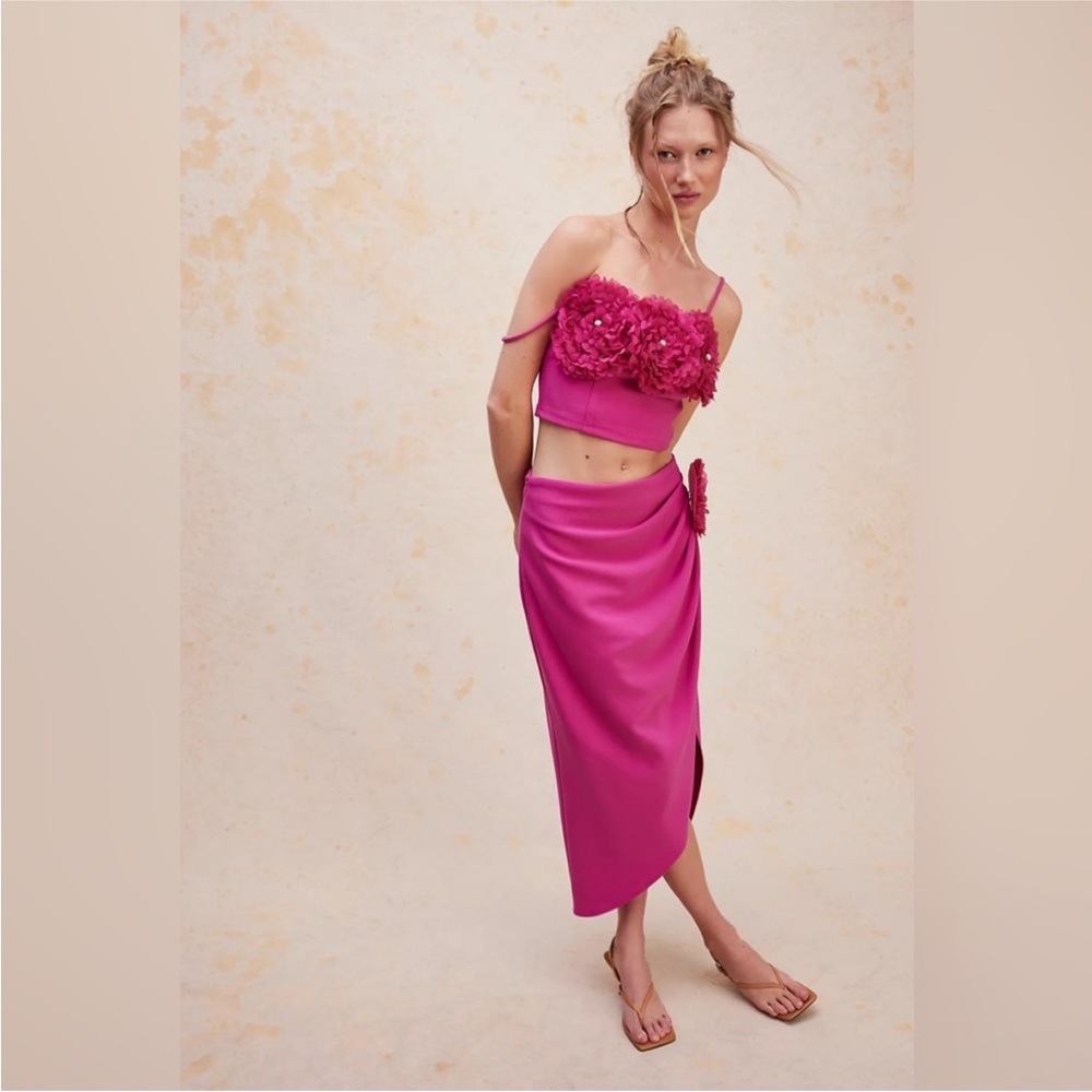 Free People Elliatt Pink Two Piece Floral Set